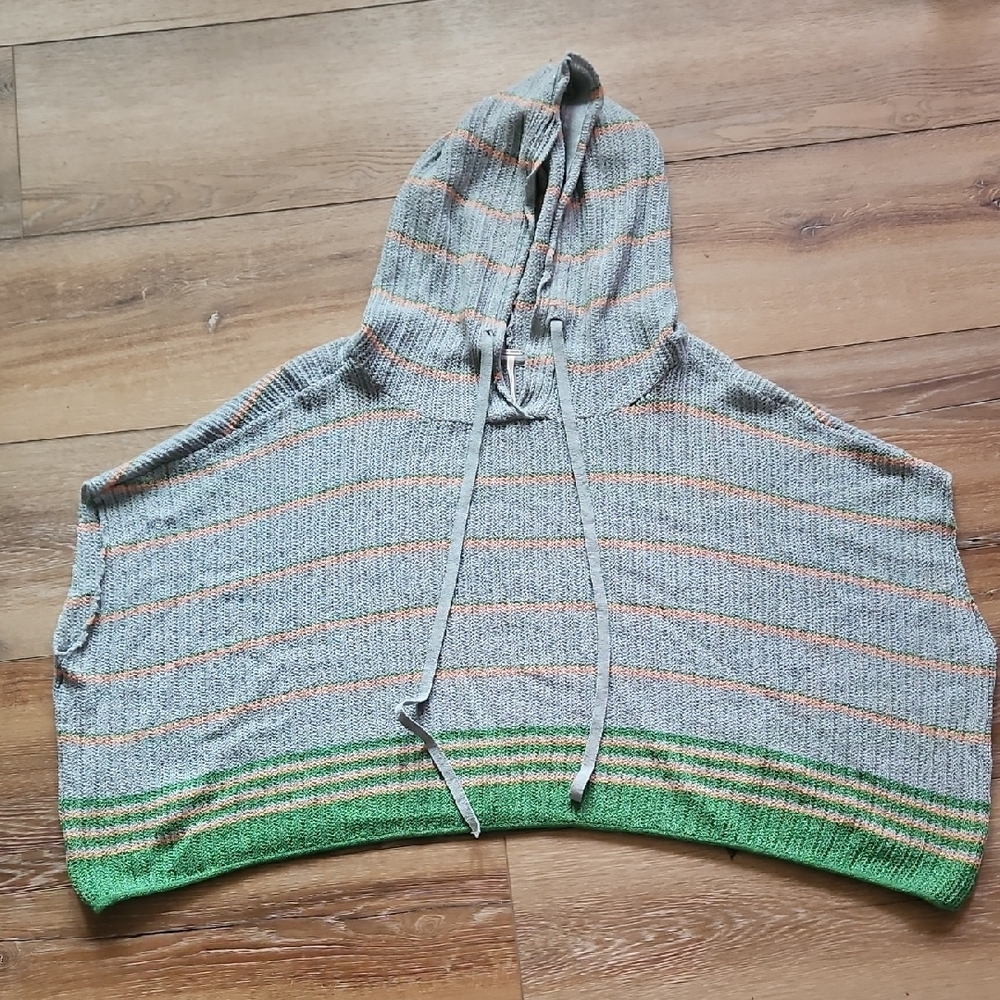 Free People Gray and Peach Knit Sweater